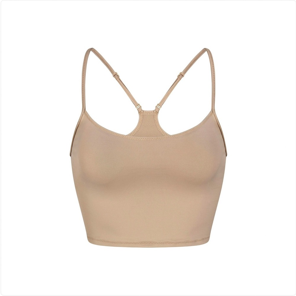 SKIMS Beige Longline Bikini Top